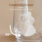 Multifunctional foldable long handle silicone cup cleaning brush