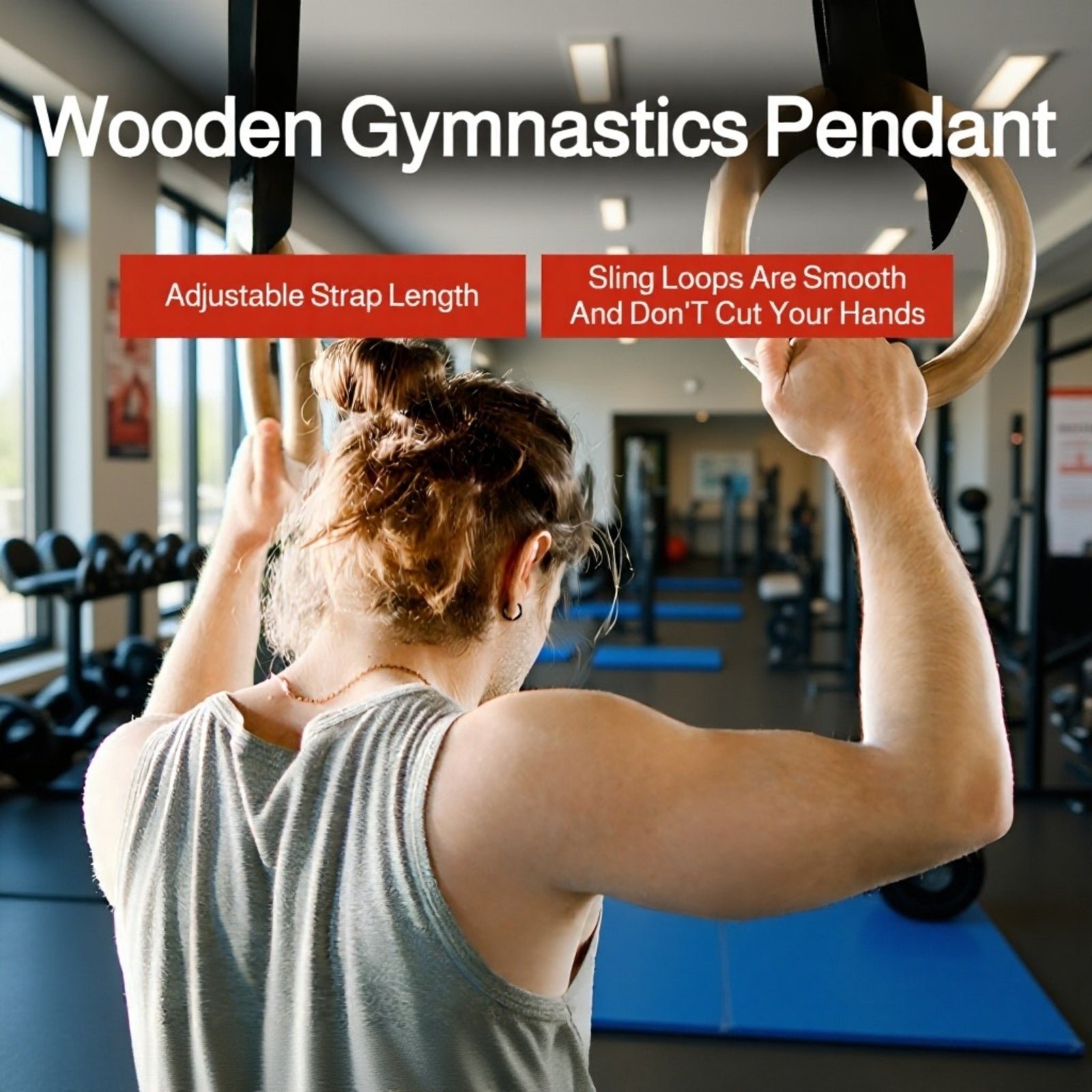 Indoor gymnastics fitness pull-up rings sports rings birch rings set home sports rings