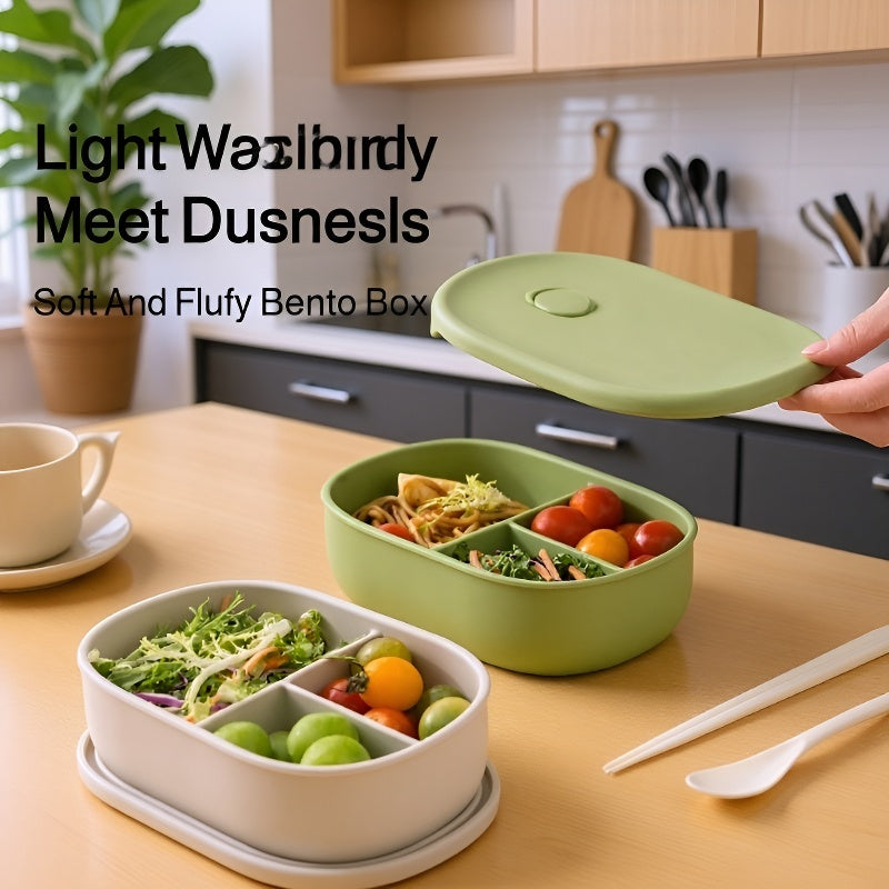 Foodgrade silicone lunch boxes compartmentalized microwaveheatable organizer