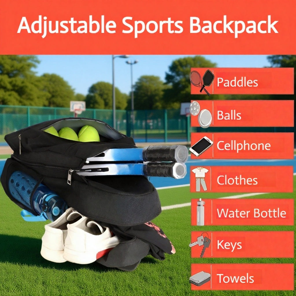 Cross-border spot tennis racket storage bag outdoor badminton bag dedicated shoe compartment pickleb