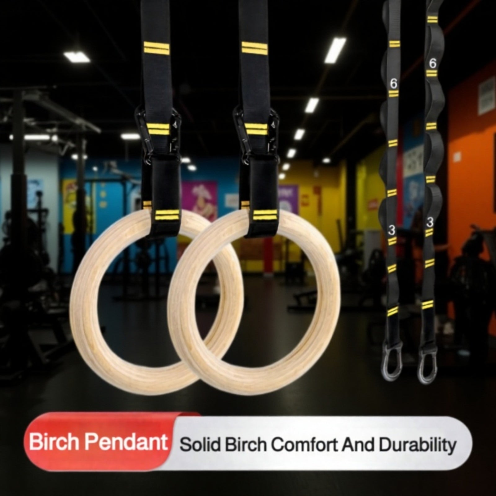 Indoor gymnastics fitness pull-up rings sports rings birch rings set home sports rings