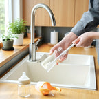 Multifunctional foldable long handle silicone cup cleaning brush