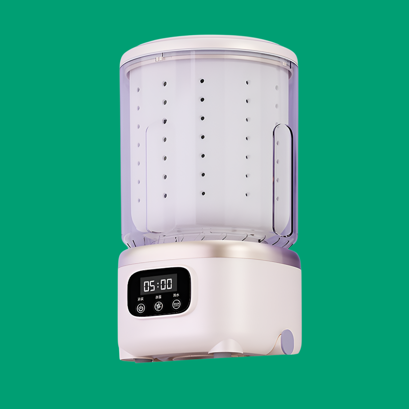 Fully automatic household mini washer-extractor with cup for underwear and briefs, USB charging.